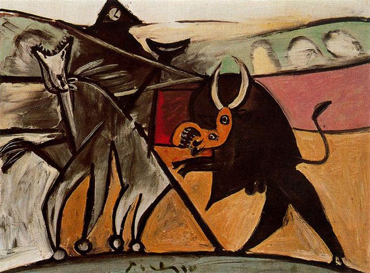 Pablo Picasso Classical Oil Painting Bullfight Scene - Click Image to Close